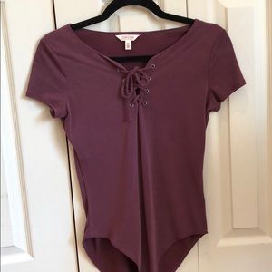 Maroon body suit
